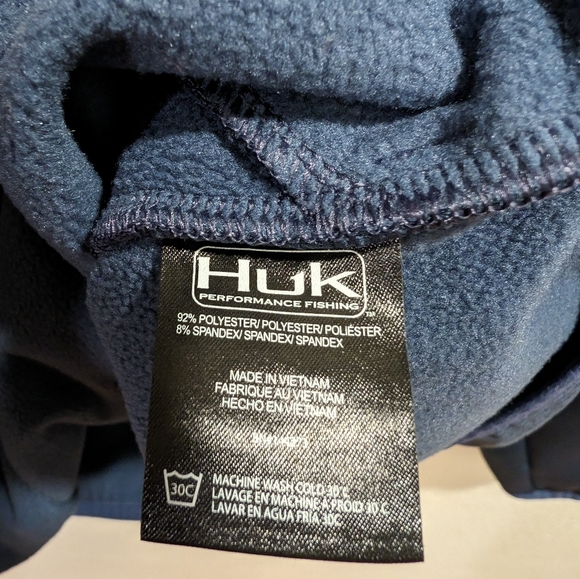 HUK Fin Performance Fleece Hoodie L Large - Picture 3 of 5
